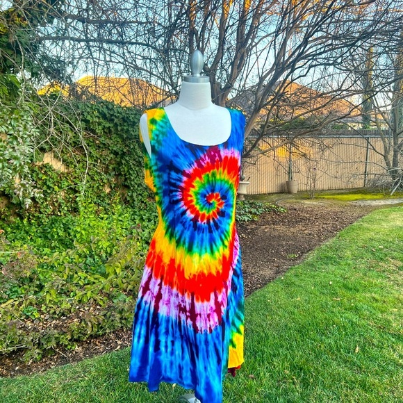 HARMONY-colorful Tie-Dye Sleeveless Dress - Picture 1 of 6